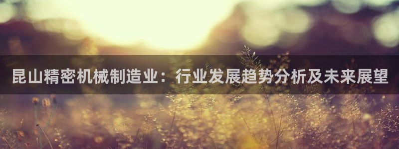 彩神v8首页：昆山精密机械制造业：行业发展趋势分析及未来展望