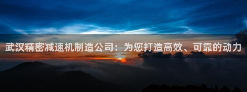 下载彩神通关注金码：武汉精密减速机制造公司：为您打造高效、可靠的动力