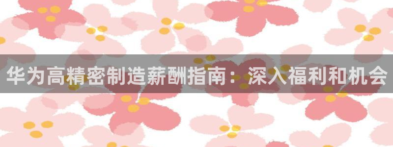 彩神ii官方网：华为高精密制造薪酬指南：深入福利和机会