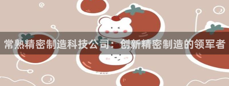 彩神8软件下载：常熟精密制造科技公司：创新精密制造的领军者