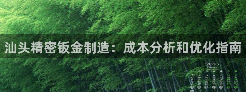 彩神争霸官方下载2017：汕头精密钣金制造：成本分析和优化指南
