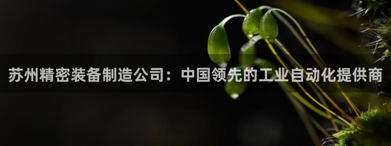 彩神通关注码金码对应码：苏州精密装备制造公司：中国领先的工业自动化提供商